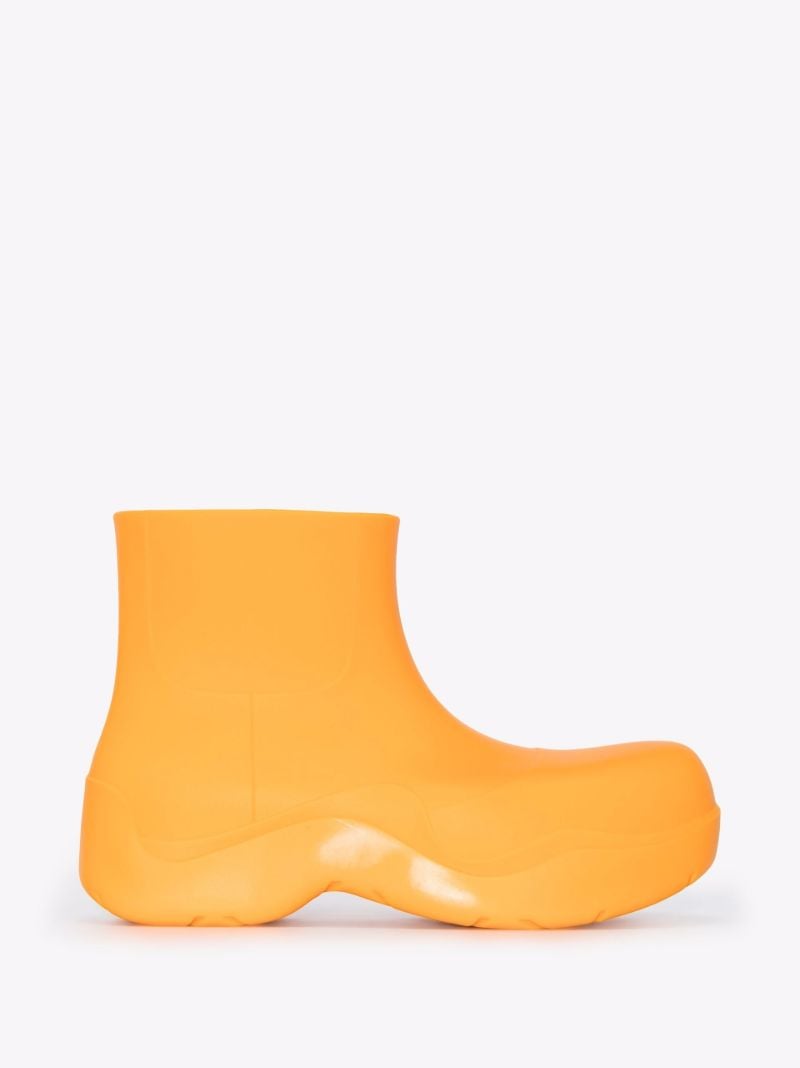 Orange Puddle Rubber Ankle Boots