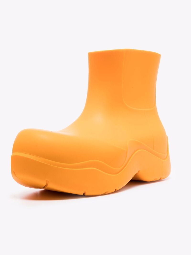 Orange Puddle Rubber Ankle Boots
