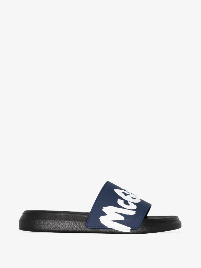Blue and Black Graffiti Logo Slides