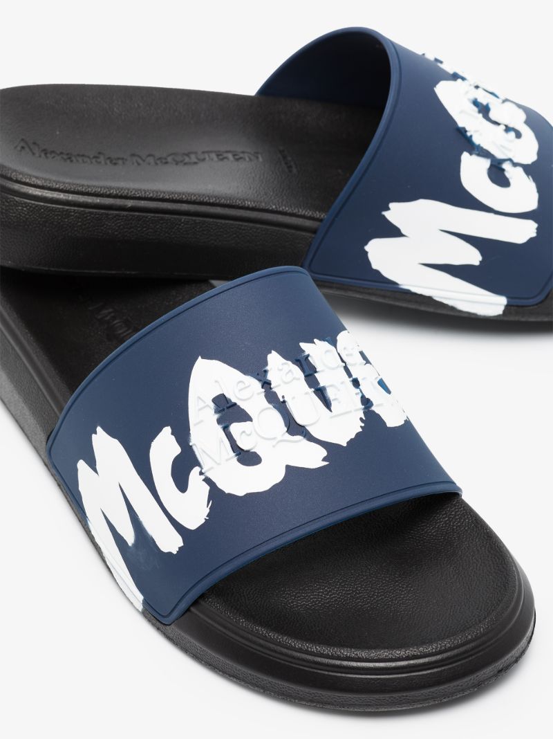 Blue and Black Graffiti Logo Slides