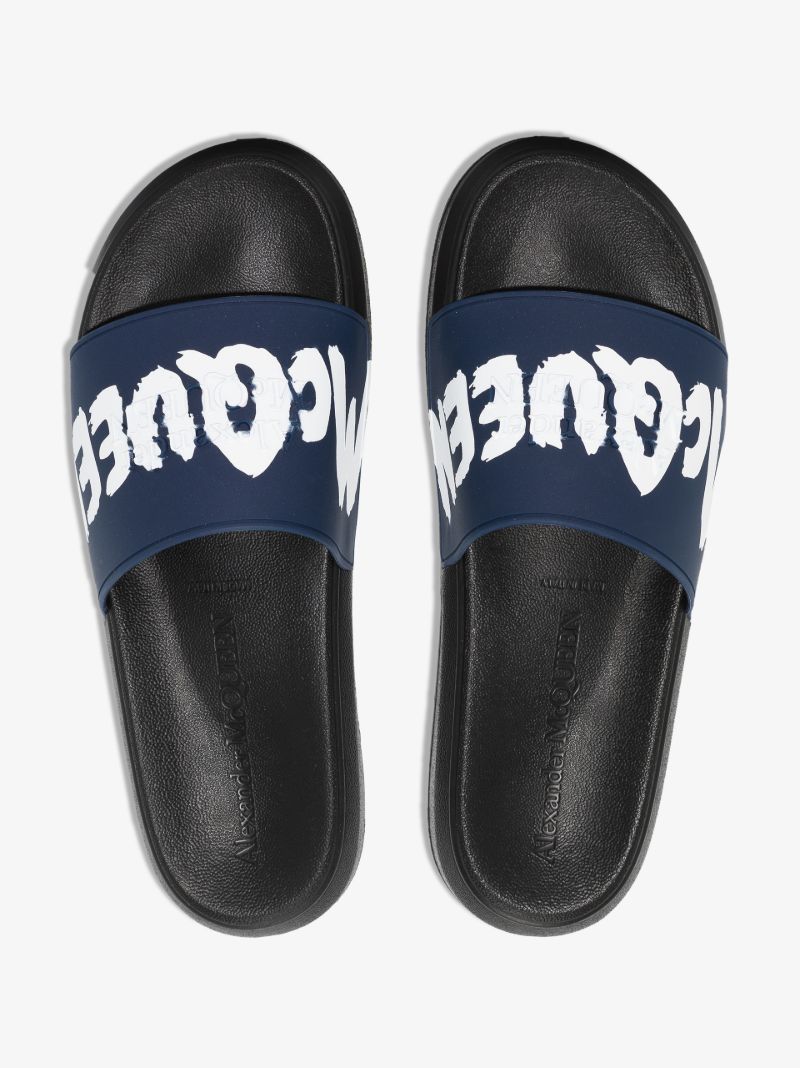 Blue and Black Graffiti Logo Slides