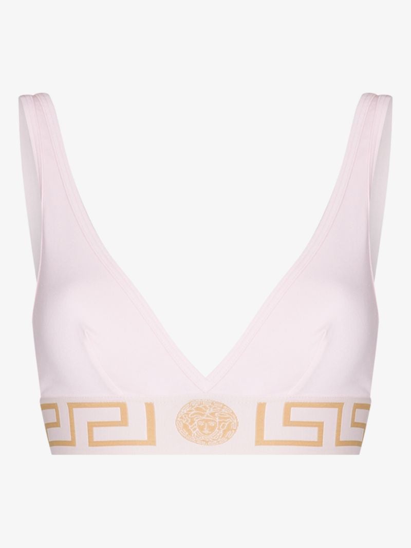 Pink Greca Border Triangle Bralette