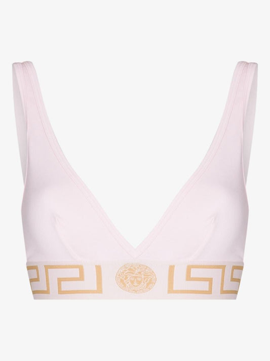 Pink Greca Border Triangle Bralette