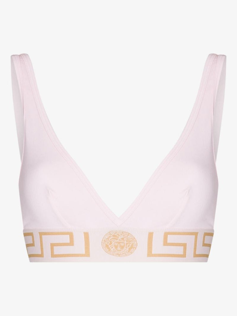 Pink Greca Border Triangle Bralette