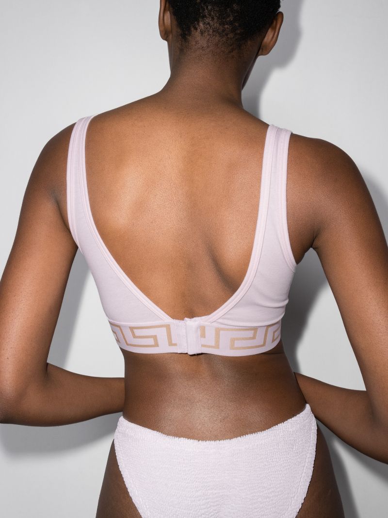 Pink Greca Border Triangle Bralette