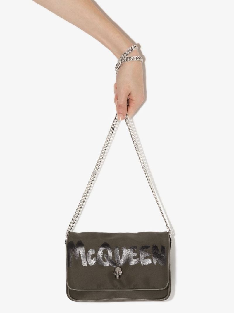 Green Skull Small Graffiti Cross Body Bag