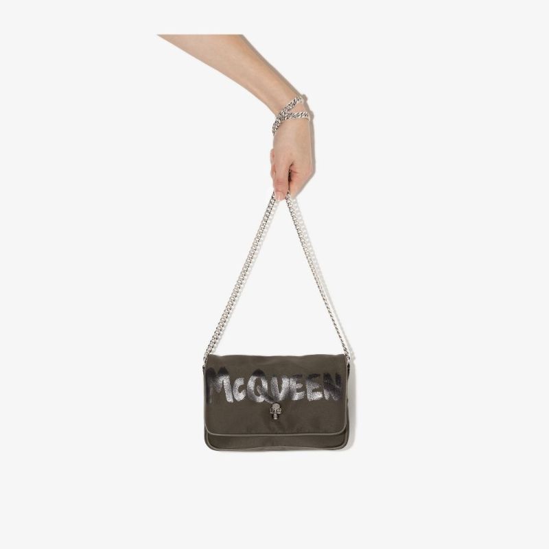Green Skull Small Graffiti Cross Body Bag