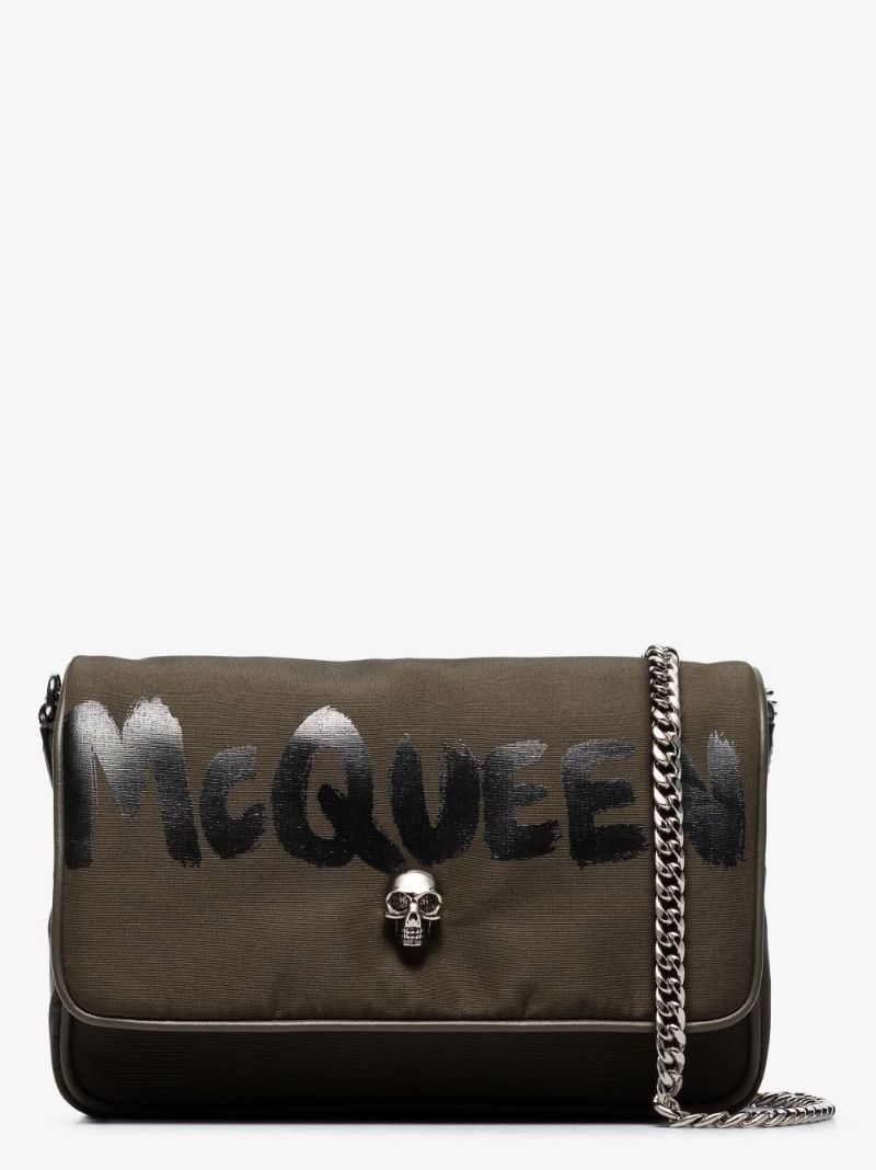 Green Skull Small Graffiti Cross Body Bag