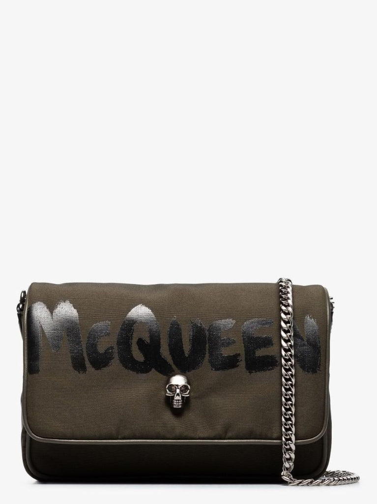 Green Skull Small Graffiti Cross Body Bag