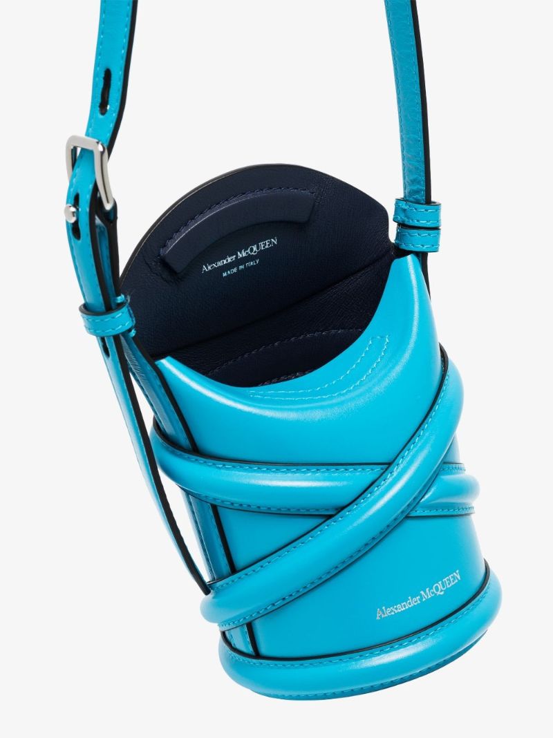 Blue the Curve Mini Leather Cross Body Bag