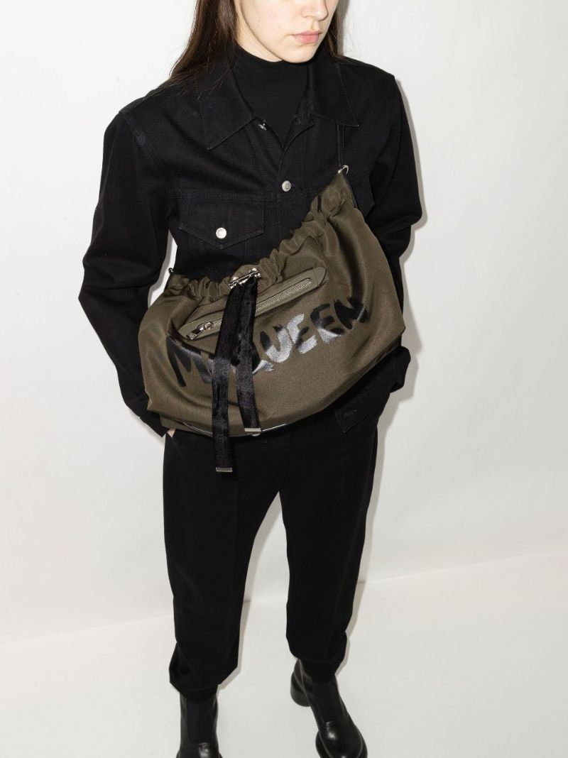 Green Bundle Graffiti Mini Cross Body Bag