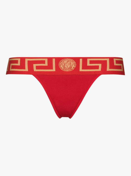 Greca Border Cotton Thong