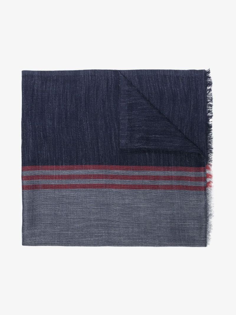 Blue Stripe Silk Scarf