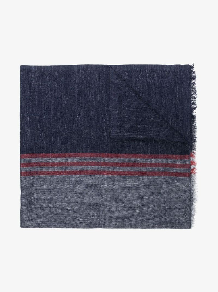 Blue Stripe Silk Scarf