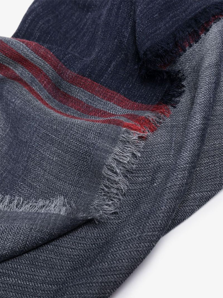 Blue Stripe Silk Scarf