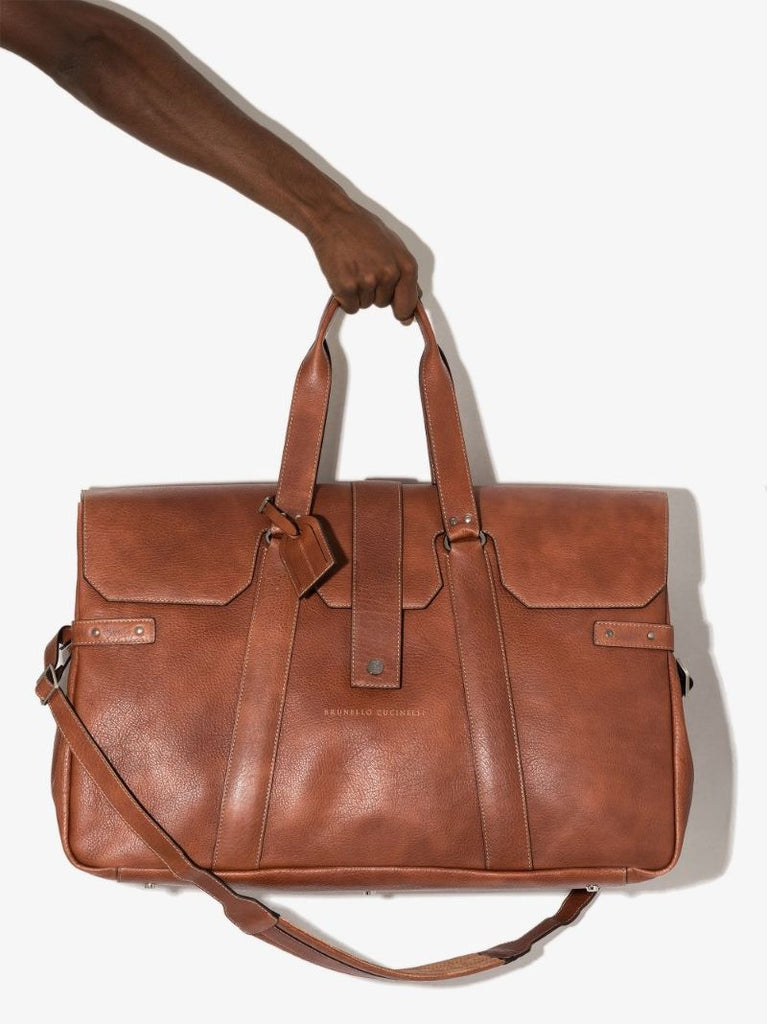 Brown Leather Holdall Bag