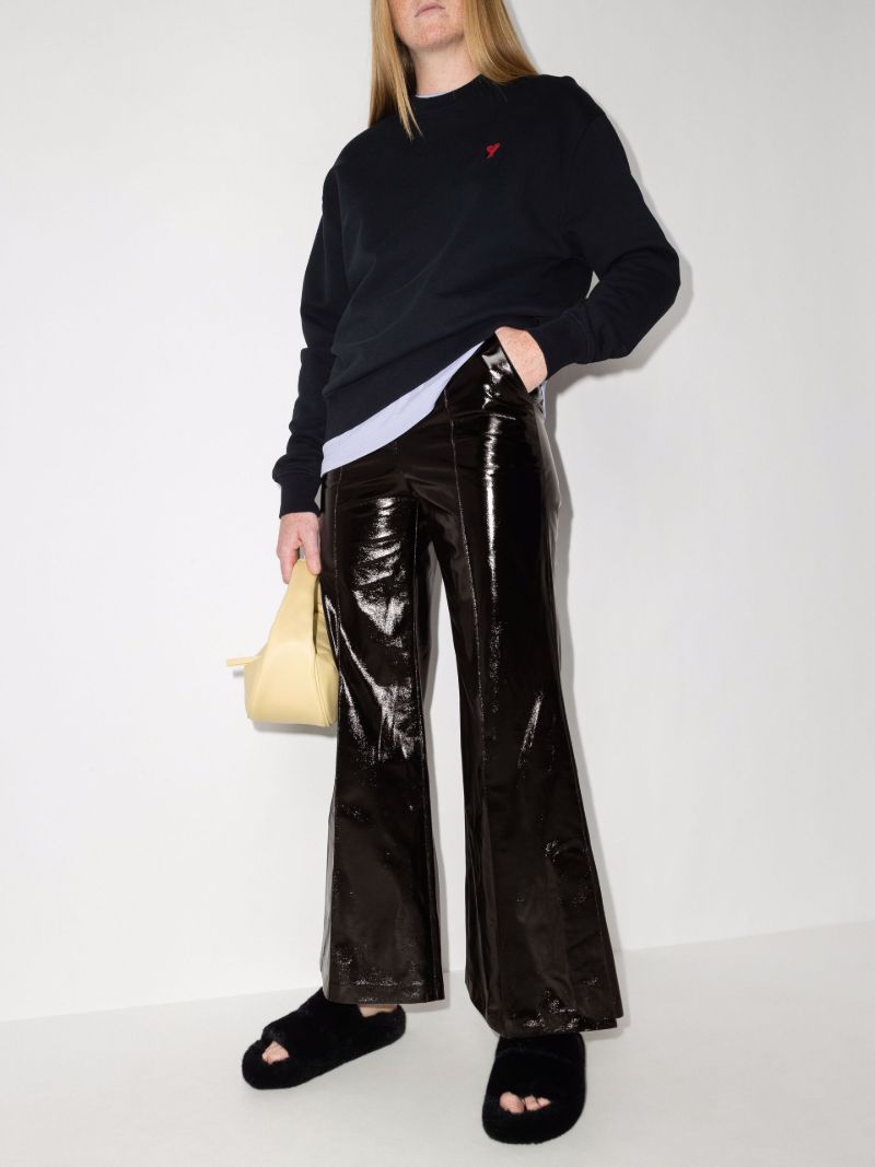 Jayne Flared Faux Leather Trousers