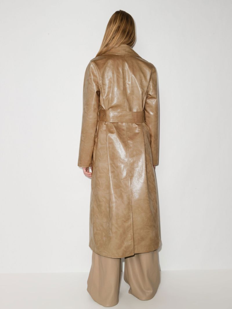 Vada Faux Leather Trench Coat