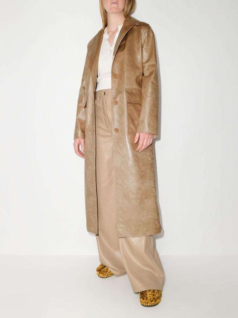 Vada Faux Leather Trench Coat