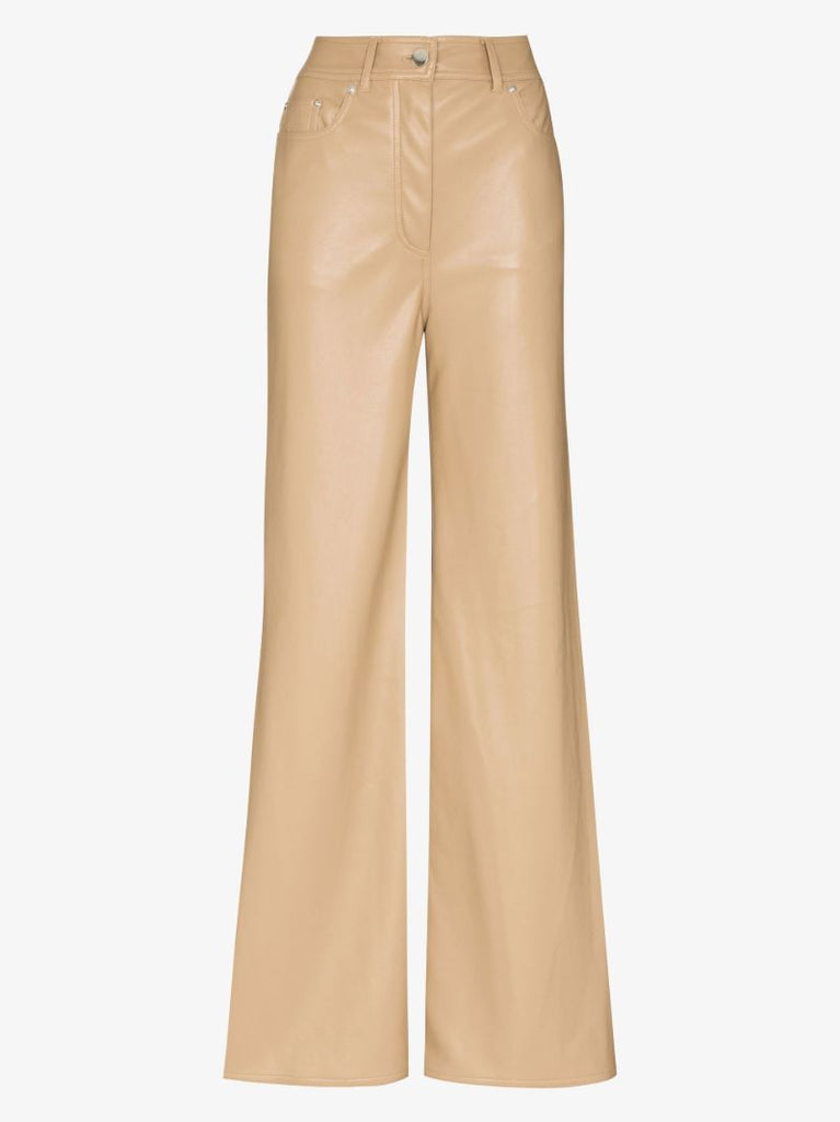 Jelena Faux Leather Wide Leg Trousers