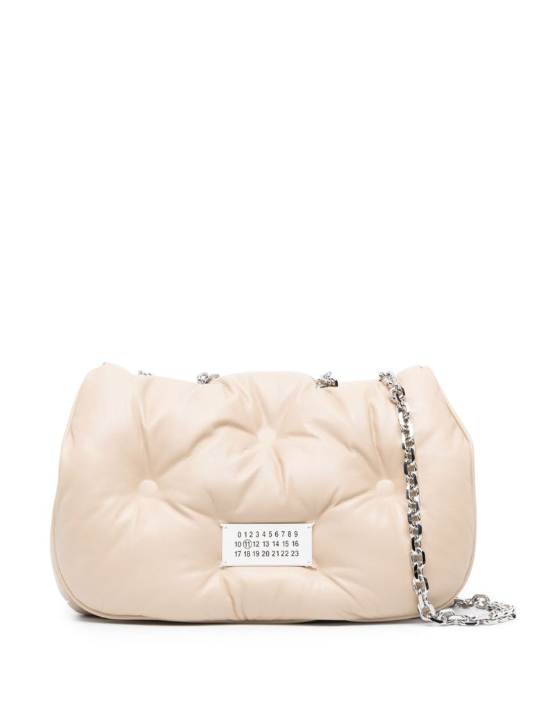 Neutral Glam Slam Quilted Shoulder Bag