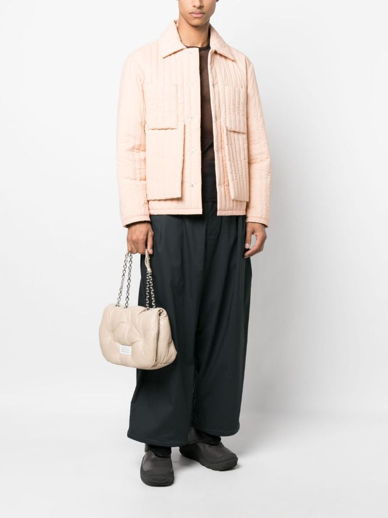 Neutral Glam Slam Quilted Shoulder Bag