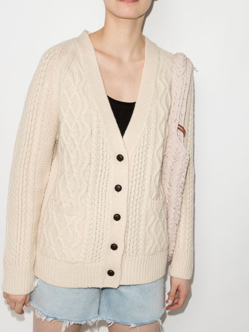 '90s Cable Knit Wool Cardigan