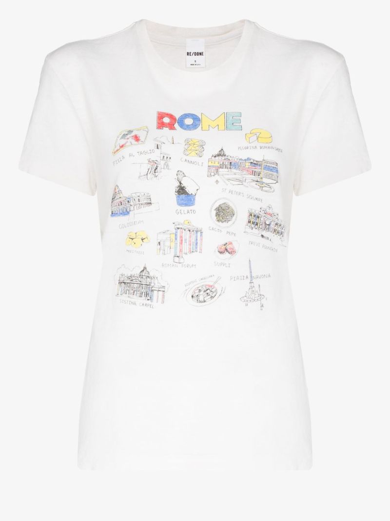 '70s Rome Print Cotton T-shirt
