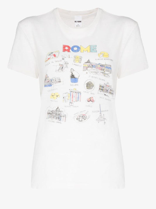 '70s Rome Print Cotton T-shirt
