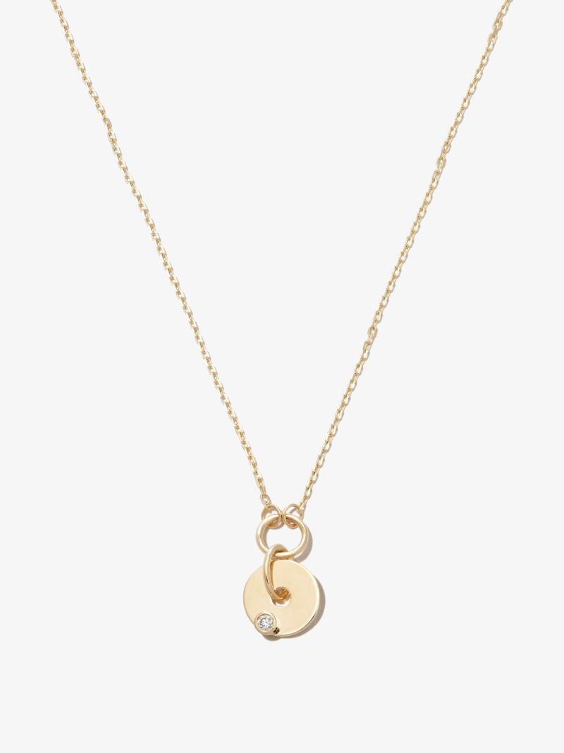 18k Yellow Gold Diamond Charm Necklace