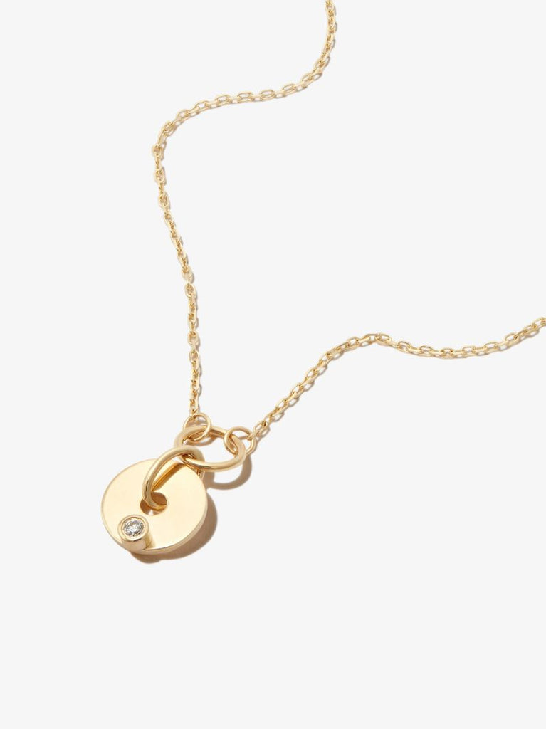 18k Yellow Gold Diamond Charm Necklace