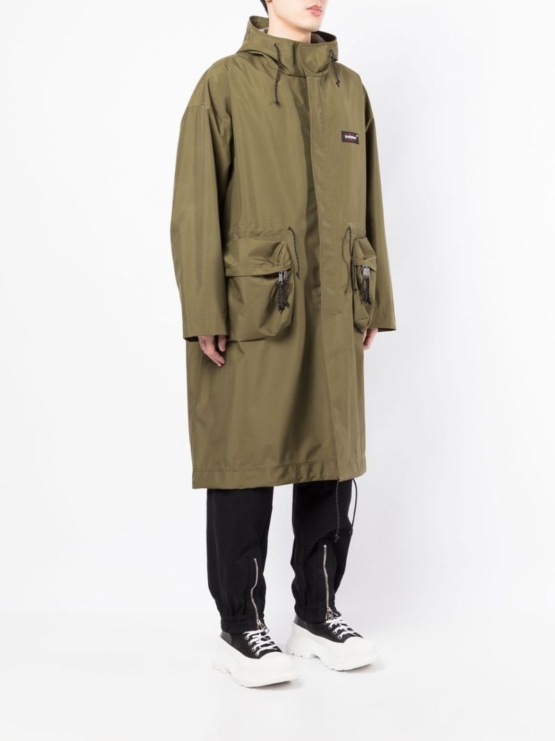 X Eastpak Green Patch Pocket Parka Coat