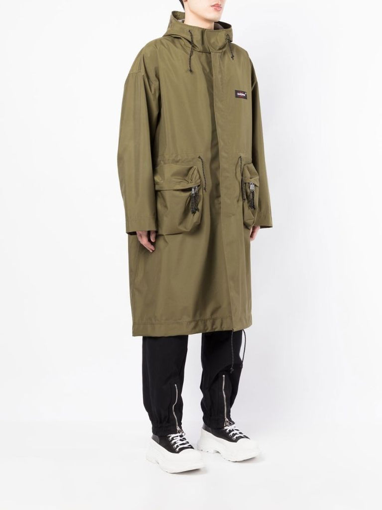 X Eastpak Green Patch Pocket Parka Coat