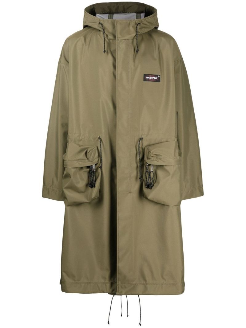 X Eastpak Green Patch Pocket Parka Coat