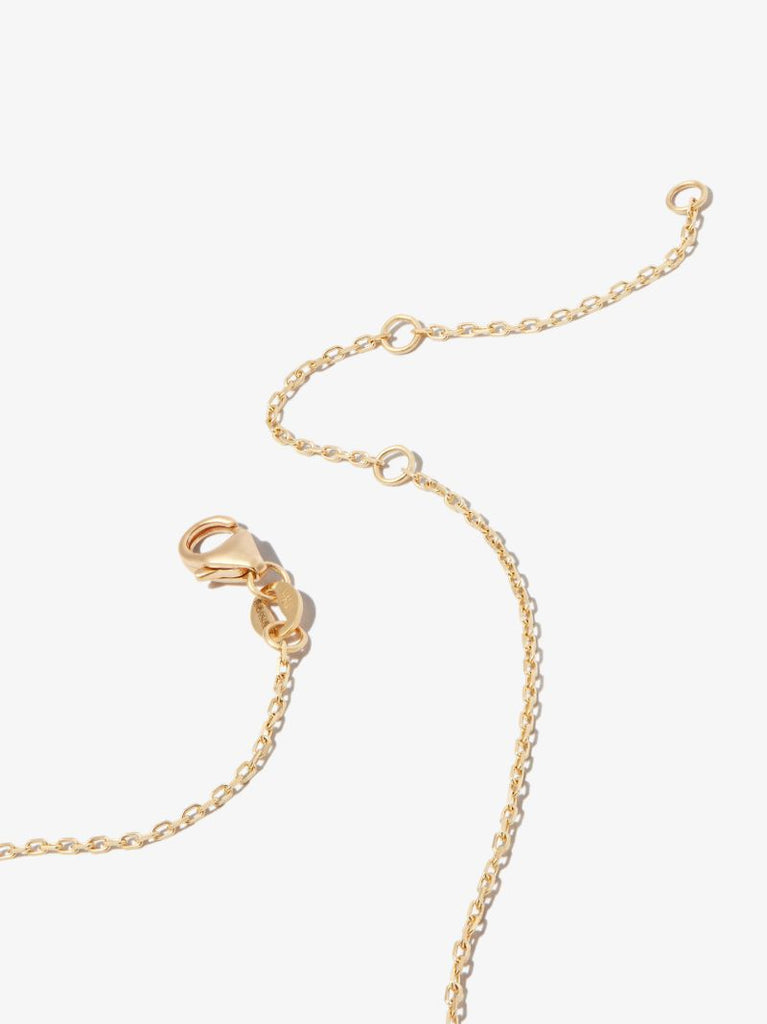 18k Yellow Gold Arrow Diamond Charm Necklace