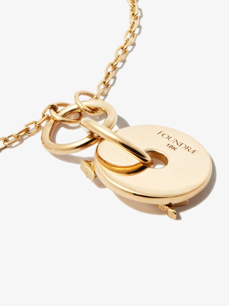 18k Yellow Gold Arrow Diamond Charm Necklace