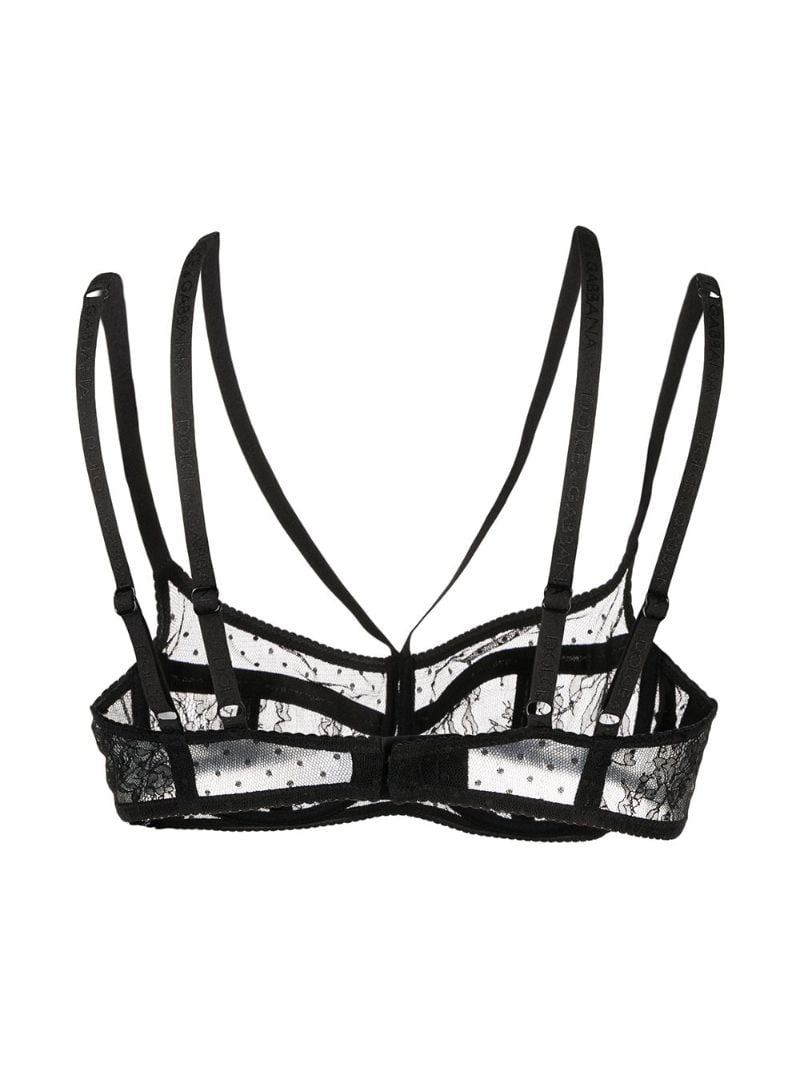 Black Floral Lace Balcony Bra