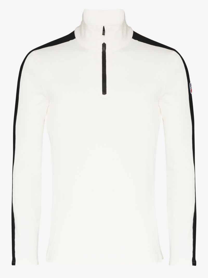 White Alpille Ii Stripe Half-zip Ski Top