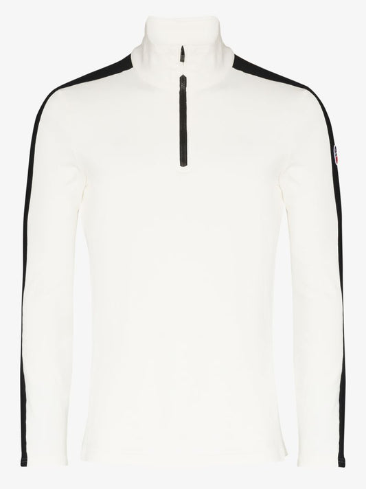White Alpille Ii Stripe Half-zip Ski Top