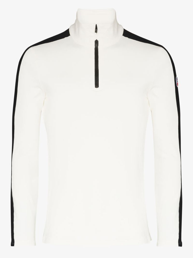 White Alpille Ii Stripe Half-zip Ski Top