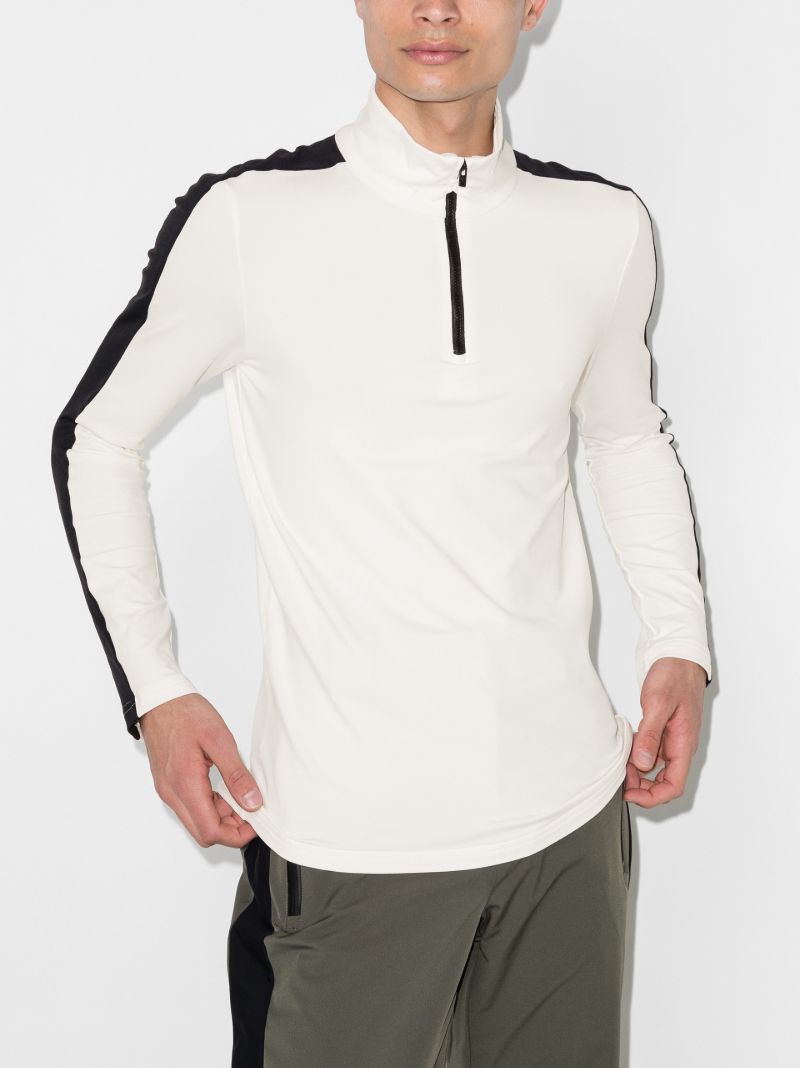 White Alpille Ii Stripe Half-zip Ski Top