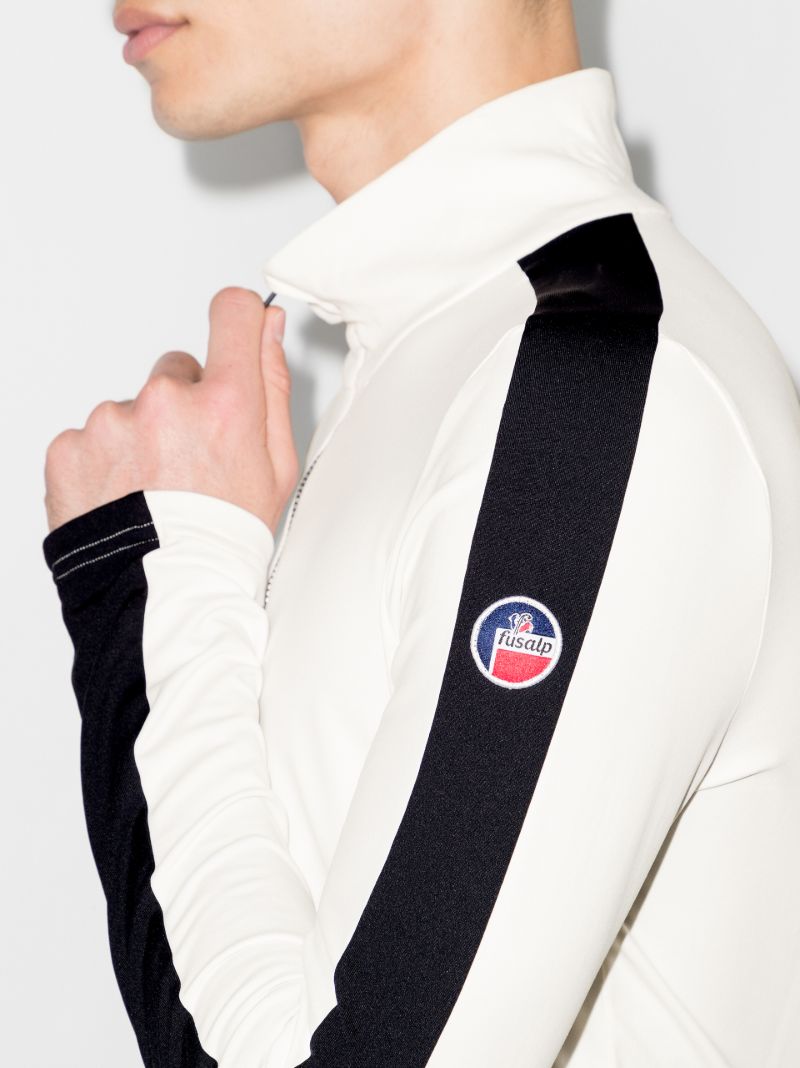 White Alpille Ii Stripe Half-zip Ski Top