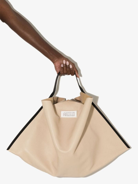 Neutral Mouchoir Leather Tote Bag