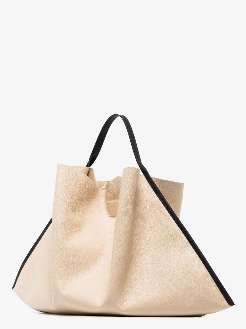 Neutral Mouchoir Leather Tote Bag