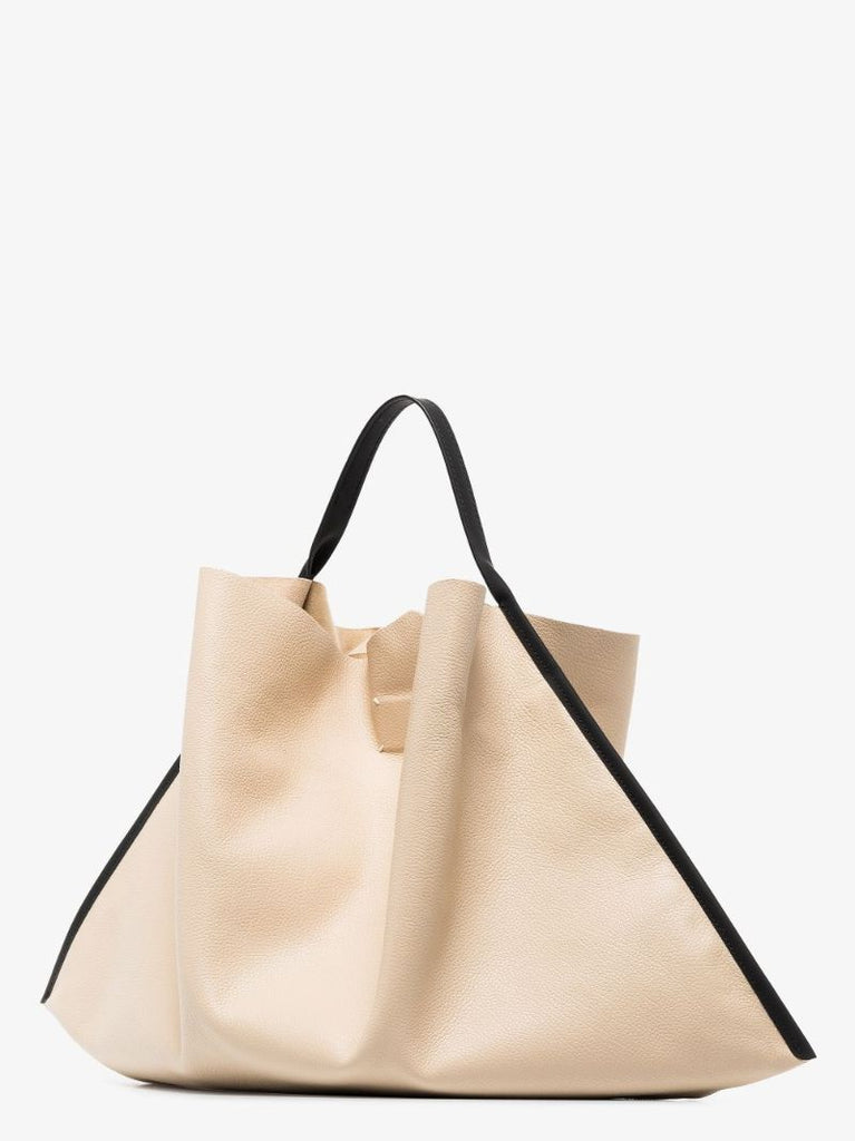 Neutral Mouchoir Leather Tote Bag