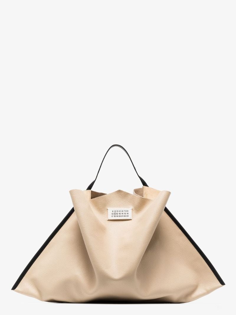 Neutral Mouchoir Leather Tote Bag
