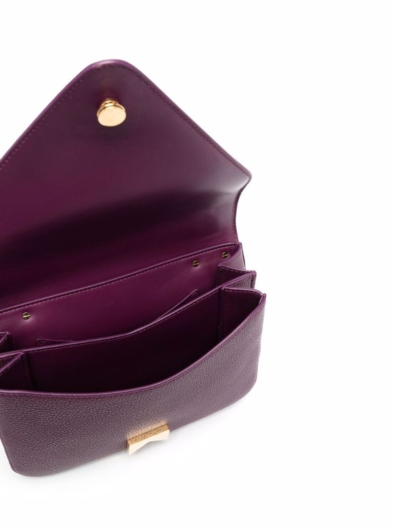 Purple Mount Leather Cross Body Bag