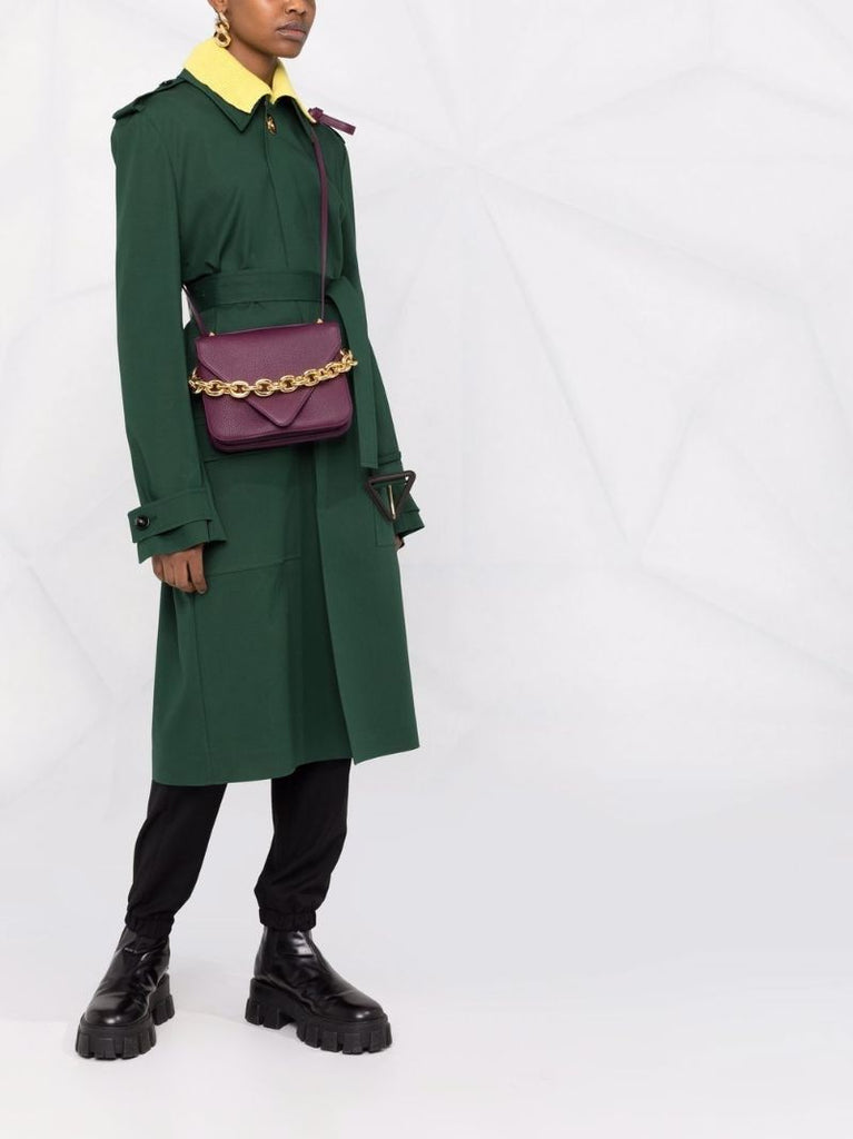 Purple Mount Leather Cross Body Bag