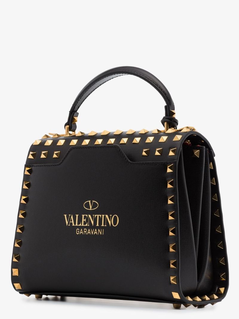 Black Rockstud Alcove Small Leather Shoulder Bag