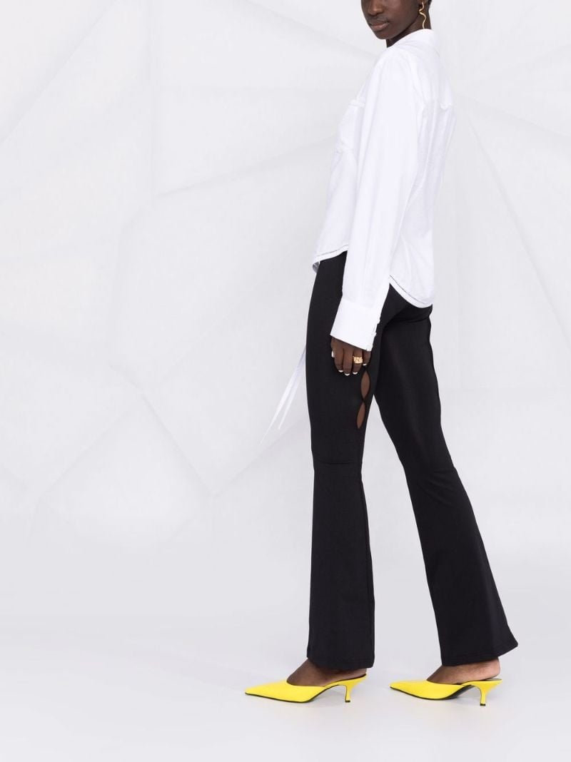 Black Cut-out Flared Trousers